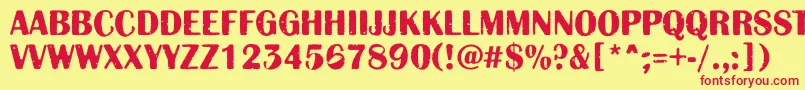 AAlbionicttlrgbt Font – Red Fonts on Yellow Background