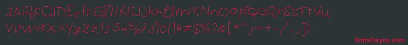 Childwritten Font – Red Fonts on Black Background