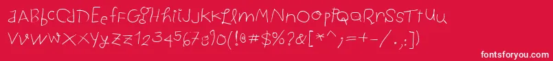Childwritten Font – White Fonts on Red Background
