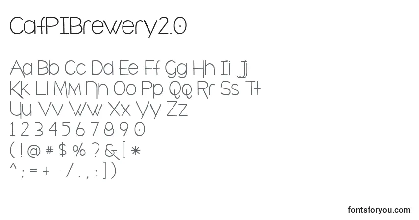 A fonte CafРІBrewery2.0 – alfabeto, números, caracteres especiais