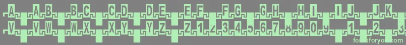 Police Zipper1Cyr – polices vertes sur fond gris