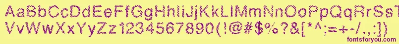 Mbhatch Font – Purple Fonts on Yellow Background