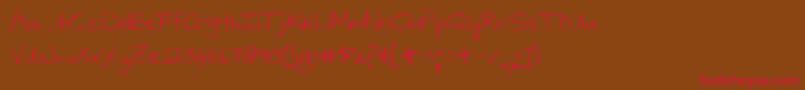 Narinx-Schriftart – Rote Schriften auf braunem Hintergrund
