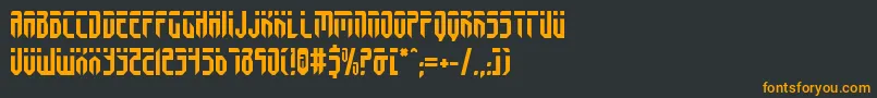 フォントFedyralv2 – 黒い背景にオレンジの文字