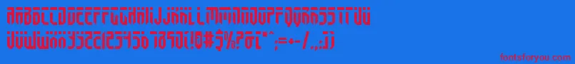 Fedyralv2-Schriftart – Rote Schriften auf blauem Hintergrund