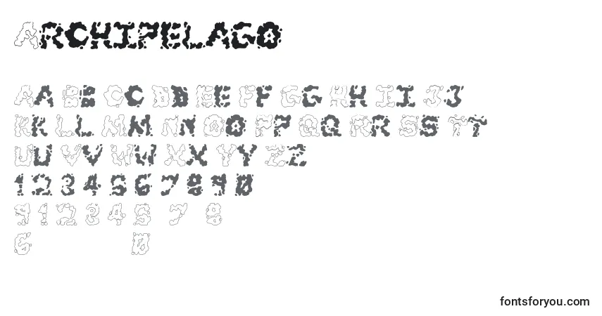 Schriftart Archipelago – Alphabet, Zahlen, spezielle Symbole