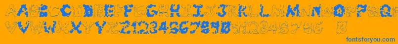 Archipelago Font – Blue Fonts on Orange Background