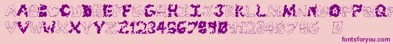 Archipelago-Schriftart – Violette Schriften auf rosa Hintergrund