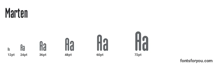 Marten Font Sizes