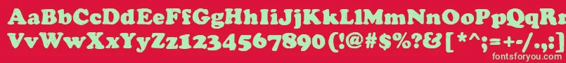 ManualBucket Font – Green Fonts on Red Background