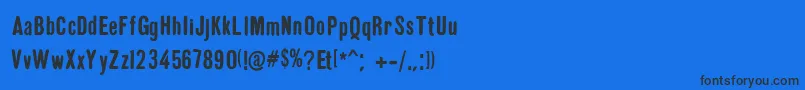 GruenLemonograf Font – Black Fonts on Blue Background