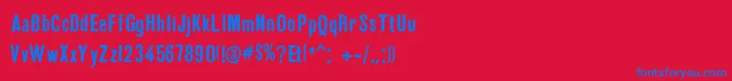 GruenLemonograf Font – Blue Fonts on Red Background