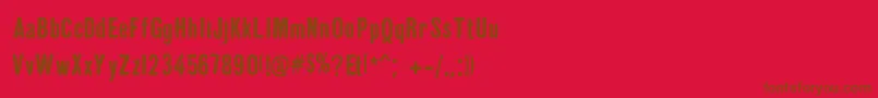 GruenLemonograf-Schriftart – Braune Schriften auf rotem Hintergrund