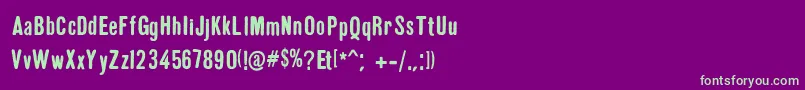 Шрифт GruenLemonograf – зелёные шрифты на фиолетовом фоне