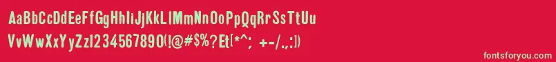 GruenLemonograf Font – Green Fonts on Red Background
