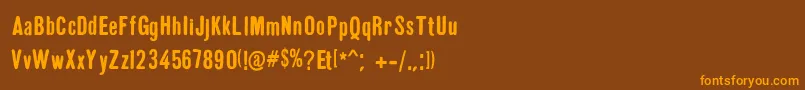 GruenLemonograf-Schriftart – Orangefarbene Schriften auf braunem Hintergrund
