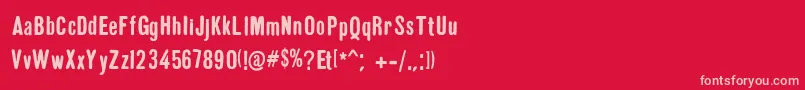 Шрифт GruenLemonograf – розовые шрифты на красном фоне