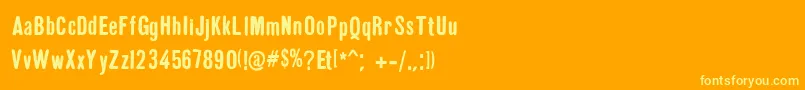 フォントGruenLemonograf – オレンジの背景に黄色の文字