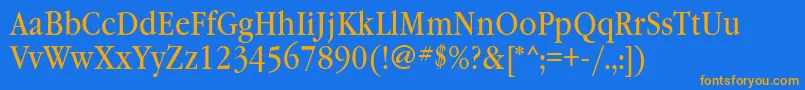 Garamondbooknarrowatt Font – Orange Fonts on Blue Background