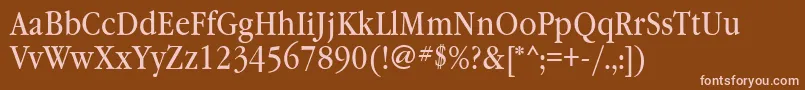 Garamondbooknarrowatt Font – Pink Fonts on Brown Background