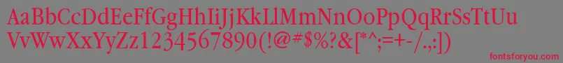 Garamondbooknarrowatt Font – Red Fonts on Gray Background