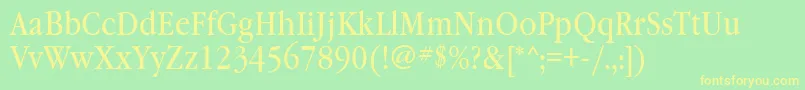 Garamondbooknarrowatt Font – Yellow Fonts on Green Background