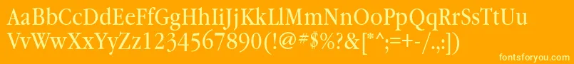 Garamondbooknarrowatt Font – Yellow Fonts on Orange Background