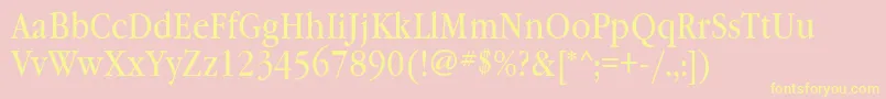 Garamondbooknarrowatt Font – Yellow Fonts on Pink Background