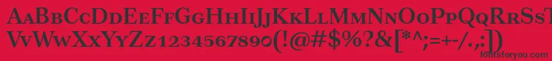フォントTusarscBold – 赤い背景に黒い文字