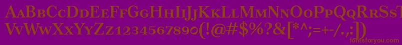 TusarscBold-Schriftart – Braune Schriften auf violettem Hintergrund