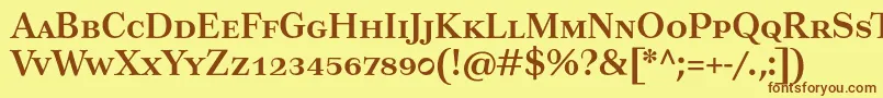 TusarscBold Font – Brown Fonts on Yellow Background