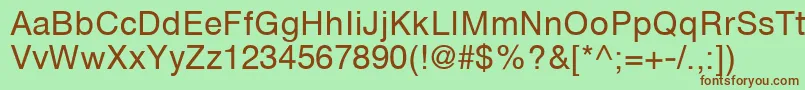 HelveticaGreekUpright-fontti – ruskeat fontit vihreällä taustalla