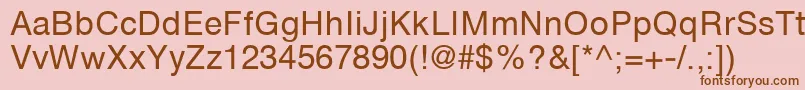 HelveticaGreekUpright-fontti – ruskeat fontit vaaleanpunaisella taustalla