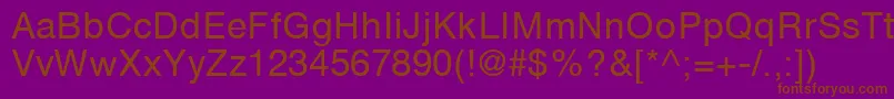 HelveticaGreekUpright Font – Brown Fonts on Purple Background