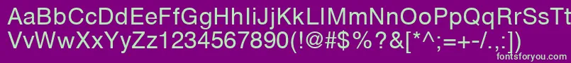 HelveticaGreekUpright-fontti – vihreät fontit violetilla taustalla