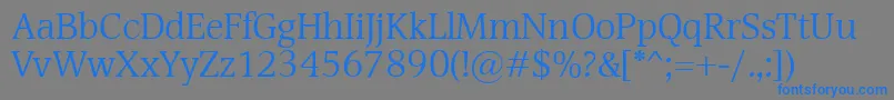 Weitere Informationen zur Devin-Schriftart Devin-Schriftart – Blaue Schriften auf grauem Hintergrund