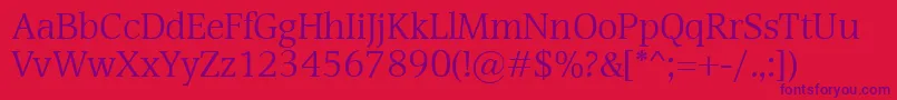 Devin Font – Purple Fonts on Red Background