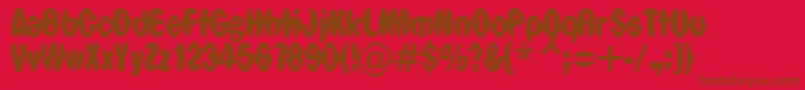 PunchDrunk Font – Brown Fonts on Red Background