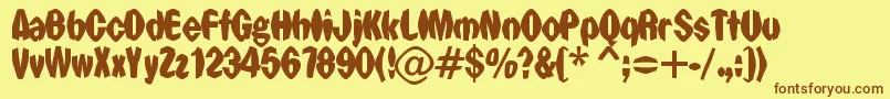 PunchDrunk Font – Brown Fonts on Yellow Background