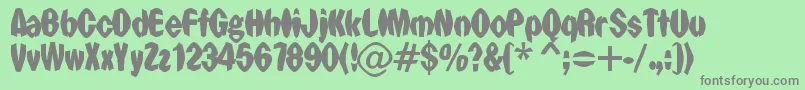 PunchDrunk Font – Gray Fonts on Green Background