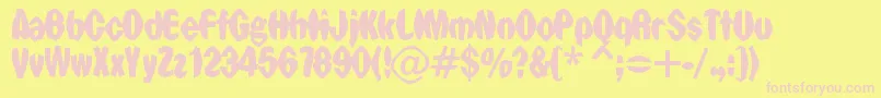 PunchDrunk Font – Pink Fonts on Yellow Background