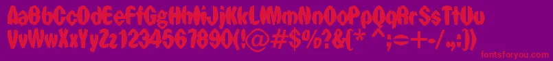 PunchDrunk Font – Red Fonts on Purple Background