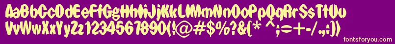 PunchDrunk Font – Yellow Fonts on Purple Background