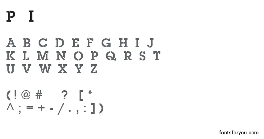 Fuente PackIn - alfabeto, números, caracteres especiales