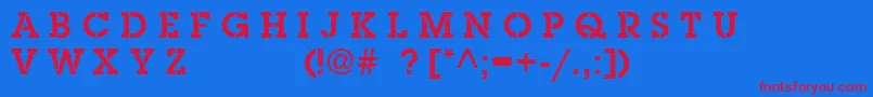 PackIn Font – Red Fonts on Blue Background