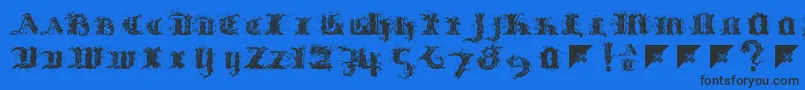 Limberjack-Schriftart – Schwarze Schriften auf blauem Hintergrund