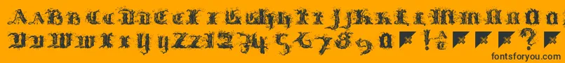 Limberjack-Schriftart – Schwarze Schriften auf orangefarbenem Hintergrund