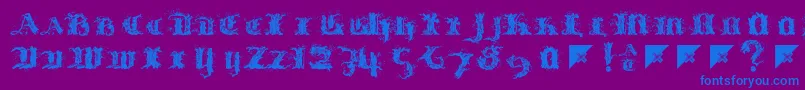 Limberjack-Schriftart – Blaue Schriften auf violettem Hintergrund