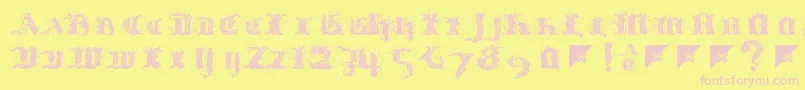 Limberjack-Schriftart – Rosa Schriften auf gelbem Hintergrund