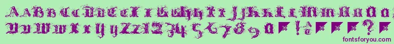 Limberjack Font – Purple Fonts on Green Background